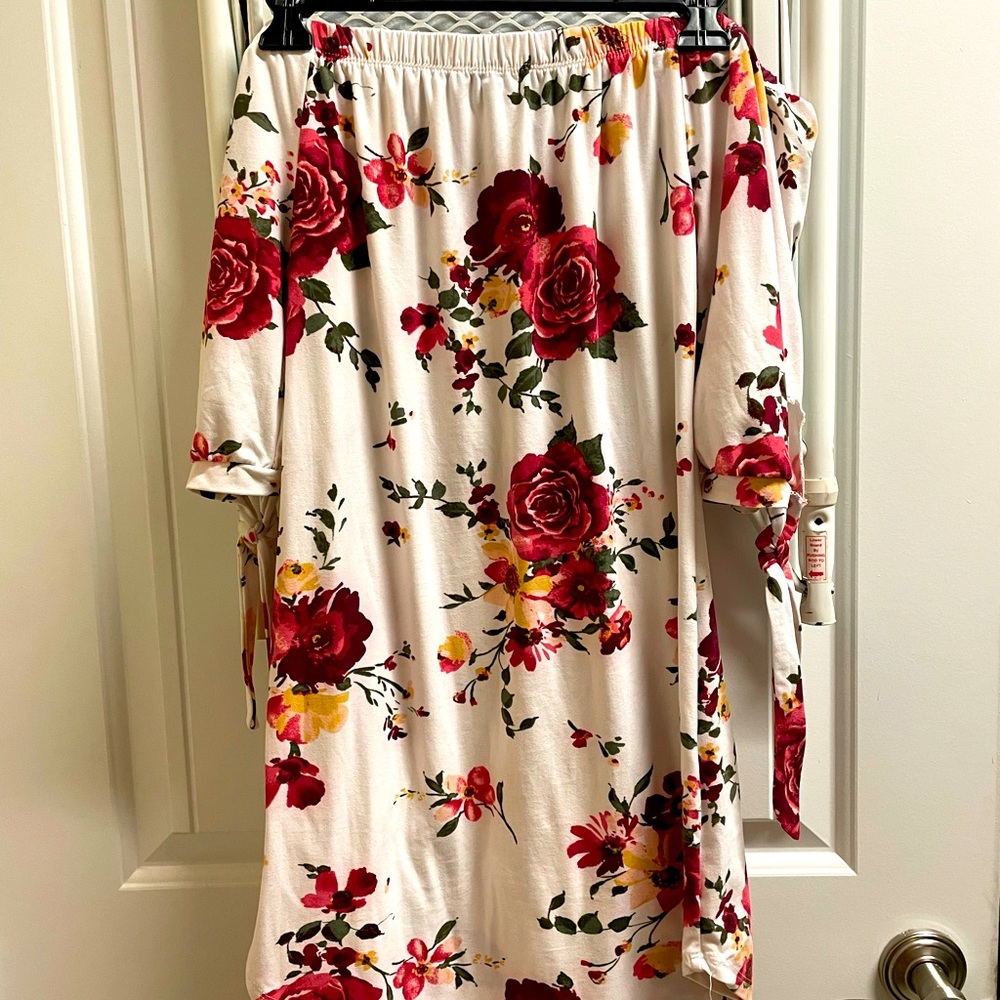 Off the shoulder, floral summer dress